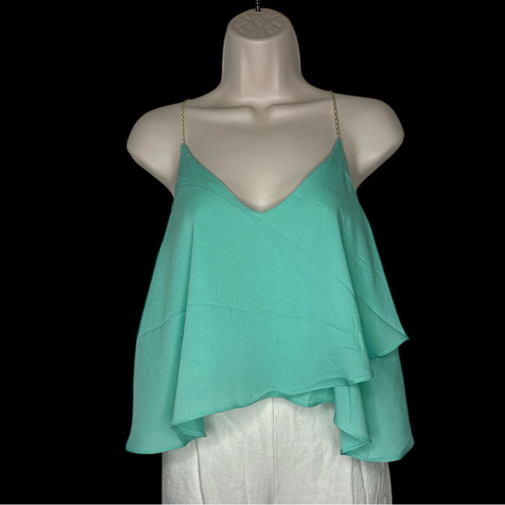 Elegant Mint Green Layered Women's Top